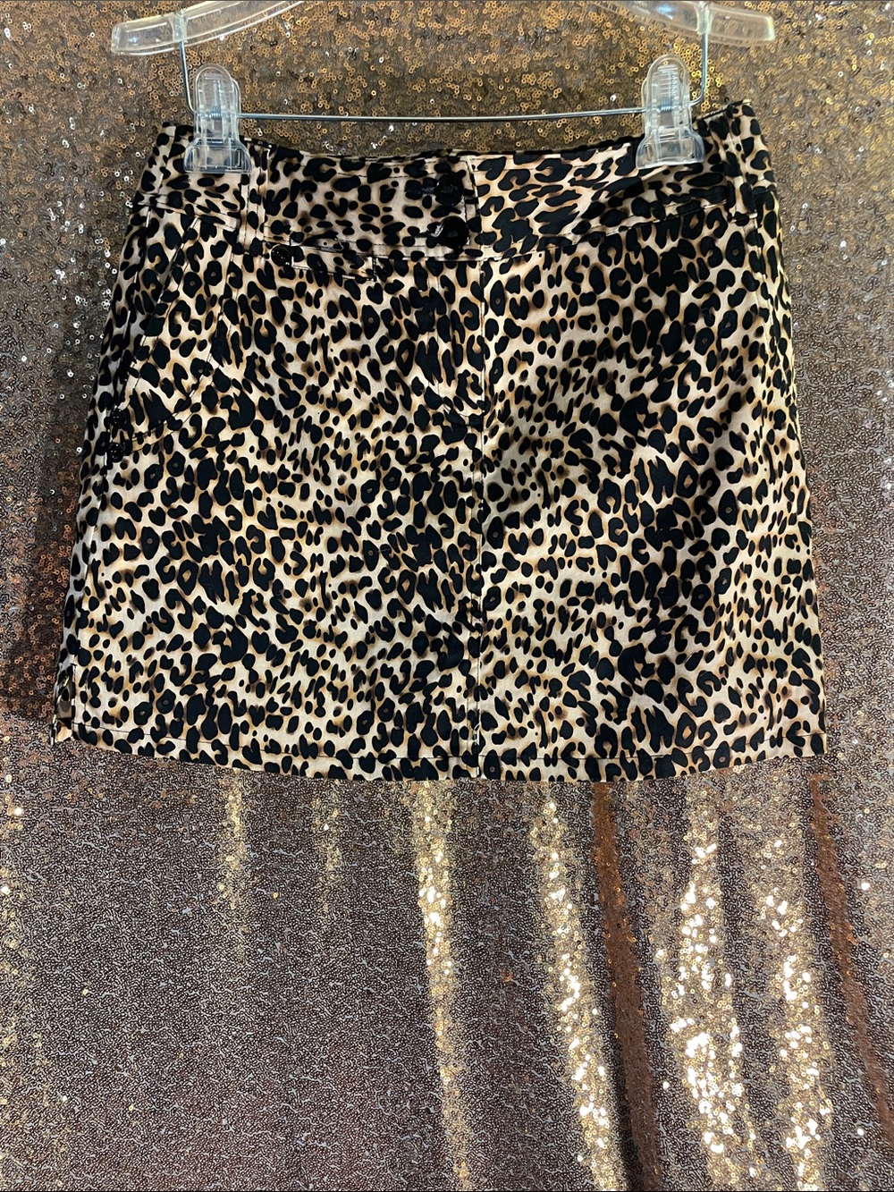 Vintage Bamboo Traders Leopard Print Midi Skirt - Tan & Black